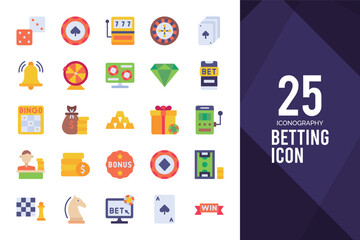 25 Betting Flat icon pack. vector illustration.