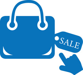 Cursor click online shop icon,  online shopping icon blue vector