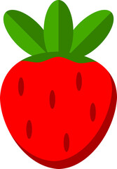 Red fresh strawberry doodle icon PNG