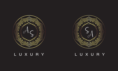 AS and SA luxury logo design.