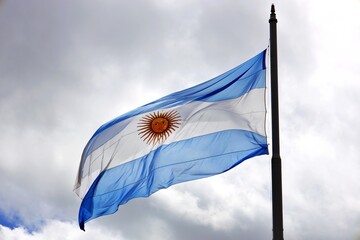 Argentinische Flagge im Wind