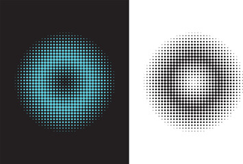 Free vector halftone circular classic background set of four