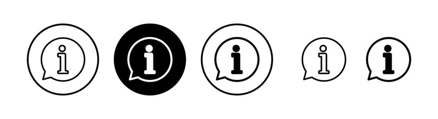 Info sign icon vector illustration. about us sign and symbol. Faq icon