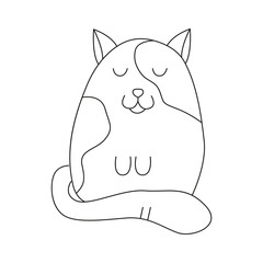 Hand drawn cat illustration. Isolated on white background