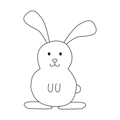Hand drawn rabbit illustration. Isolated on white background