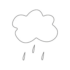 Hand drawn illustration rain cloud.