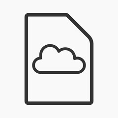 Icon Cloud Storage for Graphic, User Interface and Icon Backup Cloud. Simple Illustration Icon Backup Cloud Symbol with Data File Icon. 