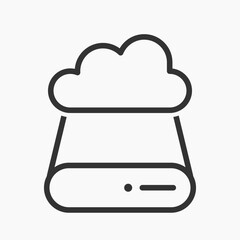 Icon Storage Backup for Graphic, User Interface and UI Backup Cloud. Simple Illustration Icon Backup Cloud Storage Symbol with Data File Icon Below. 