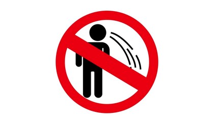 do not spit in this area spit and spitting not allowed sign animation