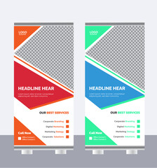 Rollup banner template design web banner template design