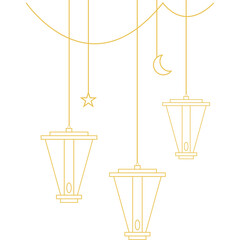 Islamic Lantern Corner Outline