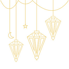 Islamic Lantern Corner Outline