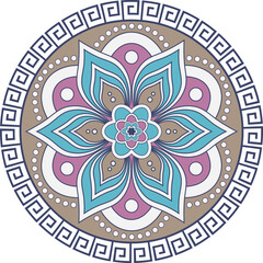 Vector mandala. Decorative round colorful floral ornament isolated on whiite