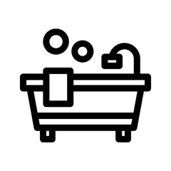 bathtub icon or logo isolated sign symbol vector illustration - high quality black style vector icons
