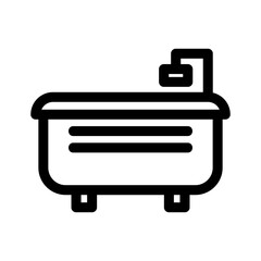 bathtub icon or logo isolated sign symbol vector illustration - high quality black style vector icons
