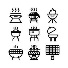 bbq grill icon or logo isolated sign symbol vector illustration - high quality black style vector icons
