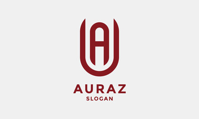 Logo vector initial AU minimalist concept logotype font icon business design