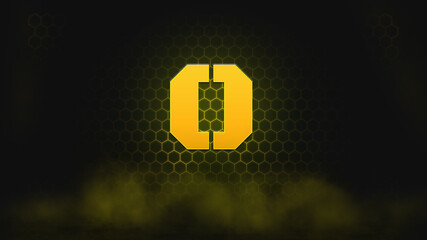 Letters Effect on hexagon and smoke background. Abstract background. Alphabet background