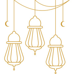 Islamic Lantern Corner Outline