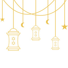 Obraz premium Islamic Lantern Corner Outline