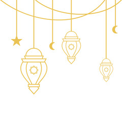 Islamic Lantern Corner Outline