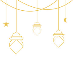 Islamic Lantern Corner Outline