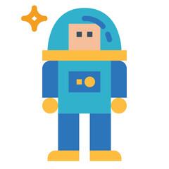 astronaut flat icon style