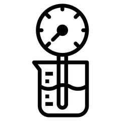 thermometer line icon style