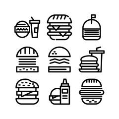 burger icon or logo isolated sign symbol vector illustration - high quality black style vector icons
