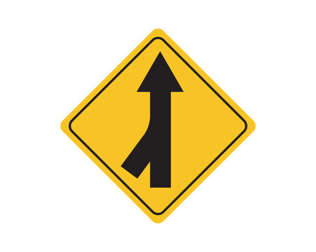 Merge road sign.