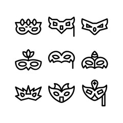 carnival mask icon or logo isolated sign symbol vector illustration - high quality black style vector icons

