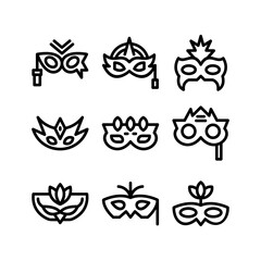 carnival mask icon or logo isolated sign symbol vector illustration - high quality black style vector icons
