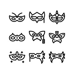 carnival mask icon or logo isolated sign symbol vector illustration - high quality black style vector icons
