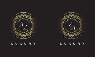AZ and ZA luxury logo design.