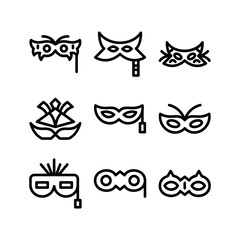 carnival mask icon or logo isolated sign symbol vector illustration - high quality black style vector icons
