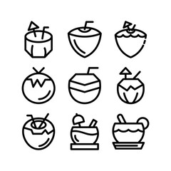 coconut icon or logo isolated sign symbol vector illustration - high quality black style vector icons
