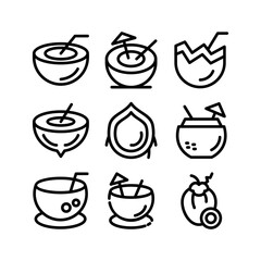 coconut icon or logo isolated sign symbol vector illustration - high quality black style vector icons
