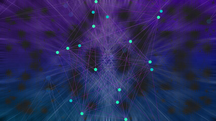 Abstract node network background image.