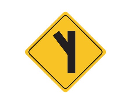 Merging road from left. Merging road sign.