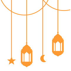 Islamic Lantern Corner Outline