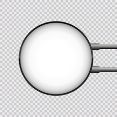 Vector round circle light box on transparency background, circle shape light box signboard