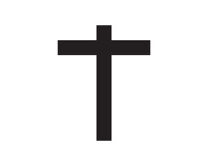 Christian cross icon. Black christian cross icon.