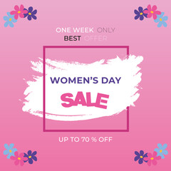 beautiful women's day sale post, poster, card, best offer