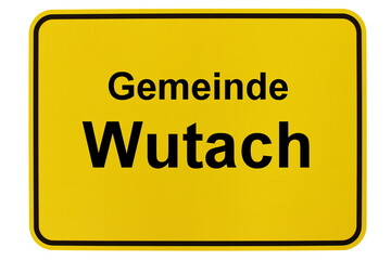 Illustration eines Ortsschildes der Gemeinde Wutach in Baden-Württemberg
