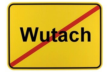 Illustration eines Ortsschildes der Gemeinde Wutach in Baden-Württemberg