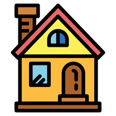 house filled outline icon style