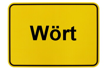 Illustration eines Ortsschildes der Gemeinde Wört in Baden-Württemberg