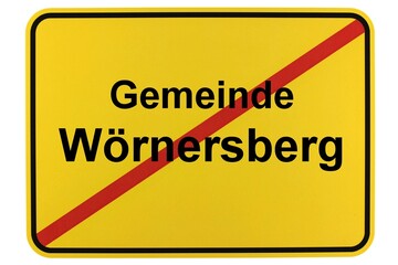 Illustration eines Ortsschildes der Gemeinde Wörnersberg in Baden-Württemberg