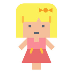 doll flat icon style