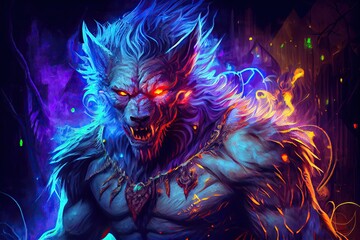 Werewolf colorful fantasy